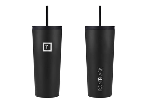 IRON °FLASK Classic Tumbler Midnight Black insulated lids display options