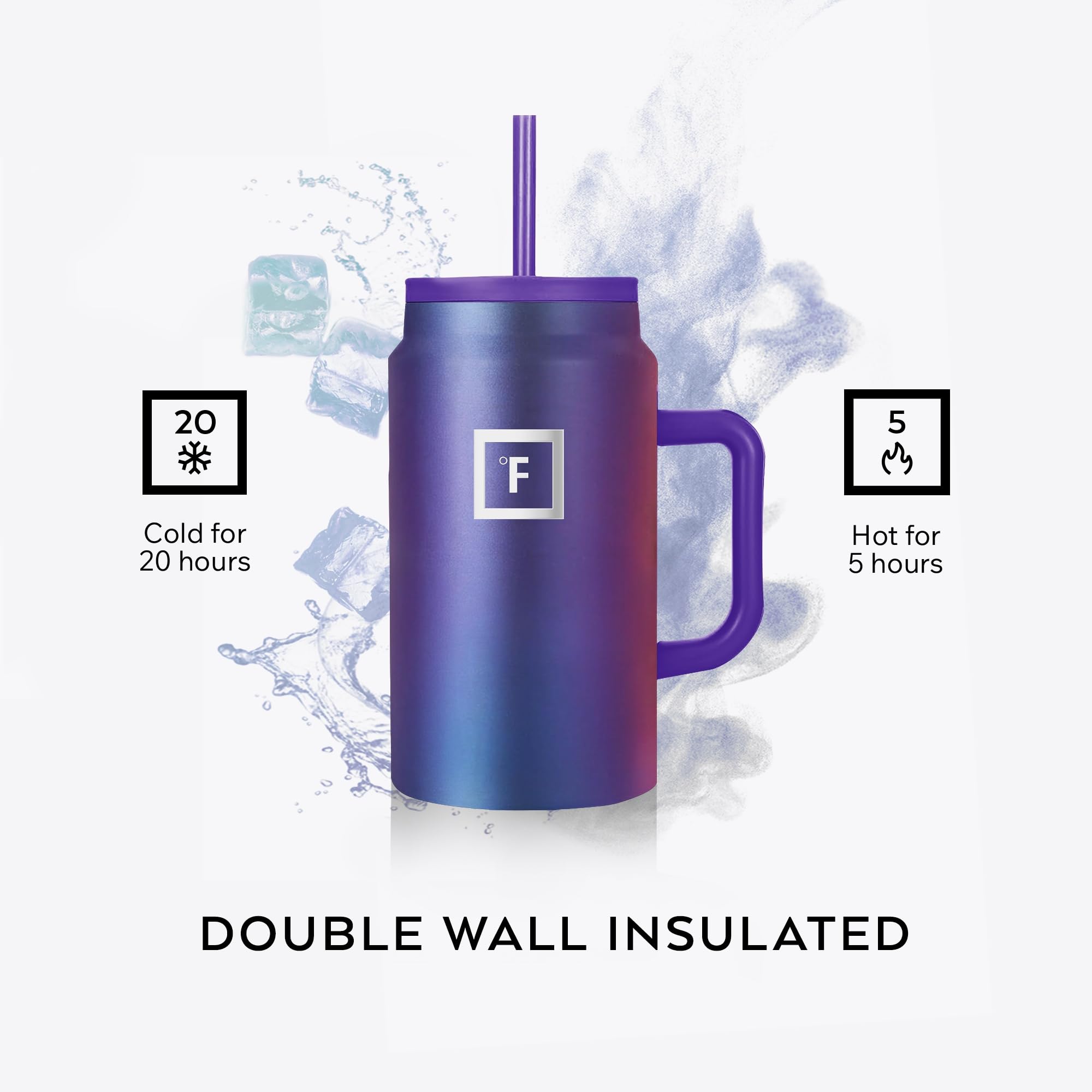 IRON °FLASK Co-Pilot fits standard cup holders for secure travel.