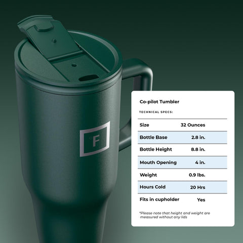 IRON °FLASK Co-Pilot mug includes two lids for versatile use.