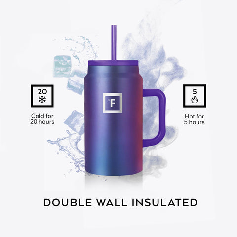 IRON °FLASK Co-Pilot mug features leak-proof lids for travel confidence.