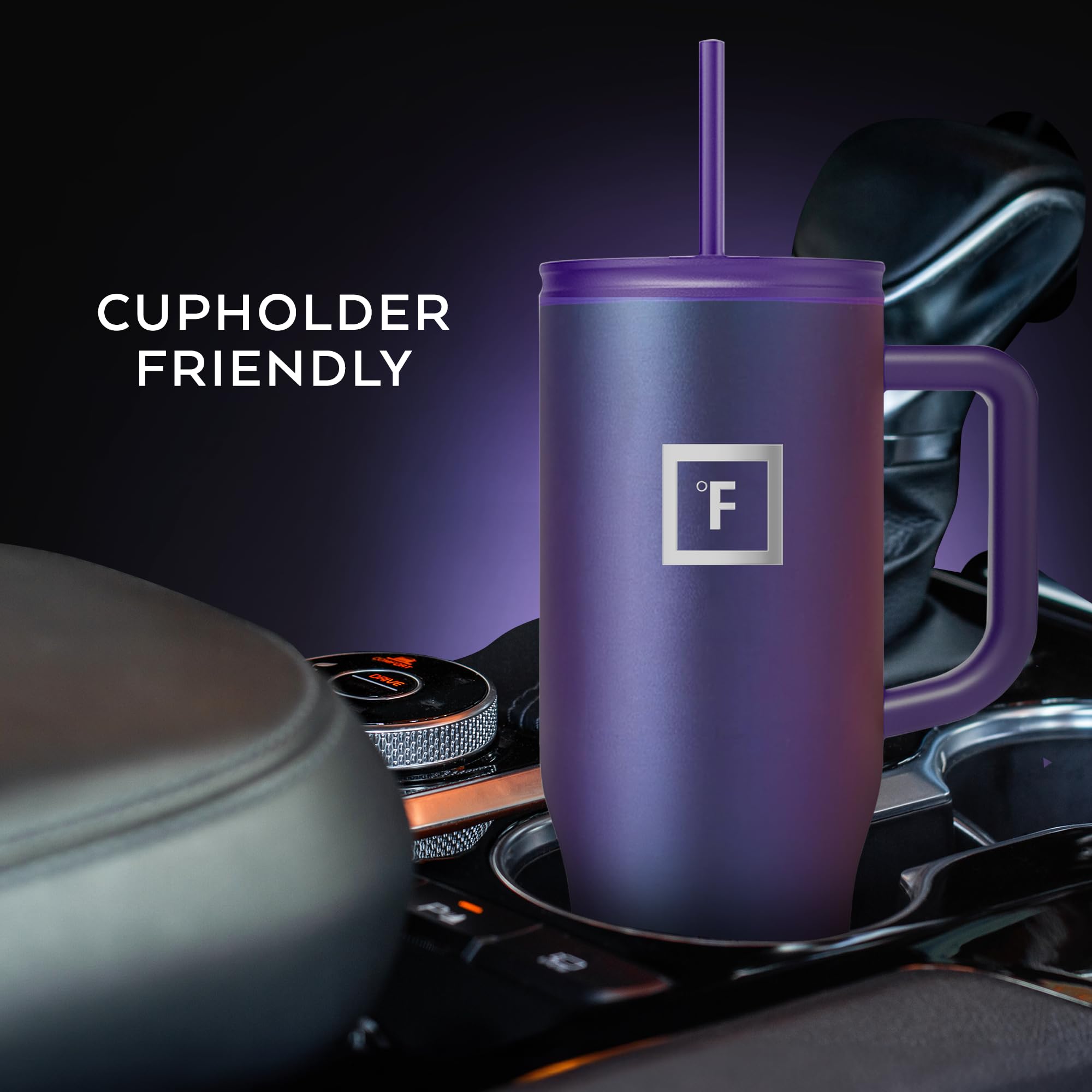 IRON °FLASK Copilot fits standard cup holders for on-the-go sipping