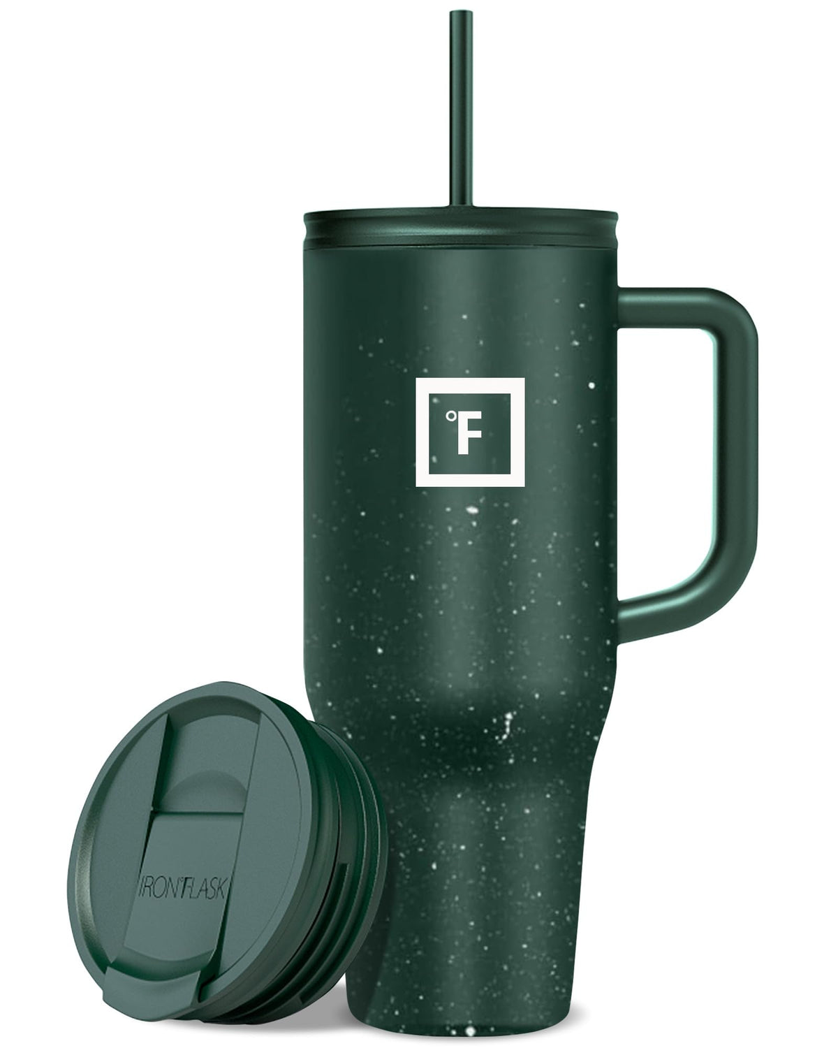 IRON °FLASK Copilot insulated mug pour lid in action for hot or cold drinks