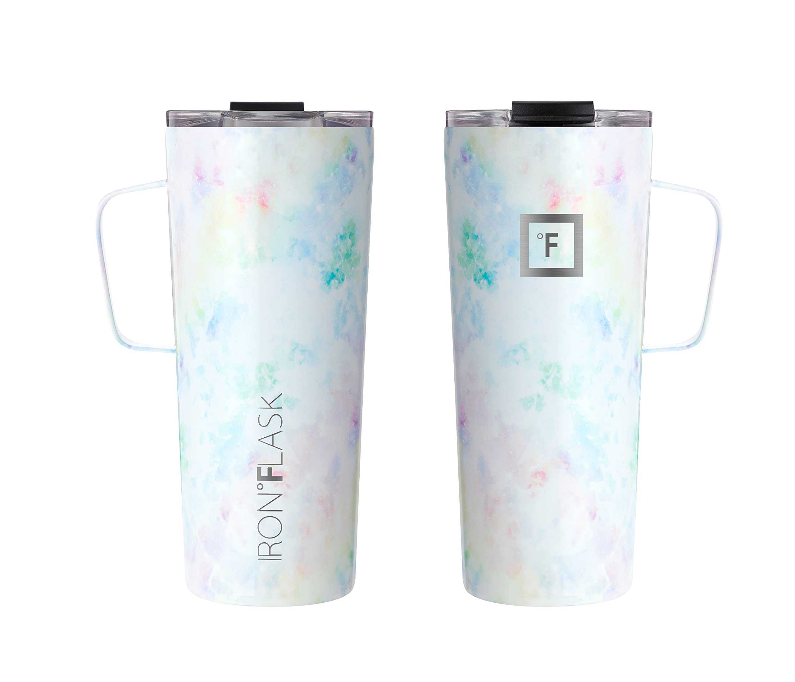IRON °FLASK double-wall insulation keeps drinks hot or cold longer.