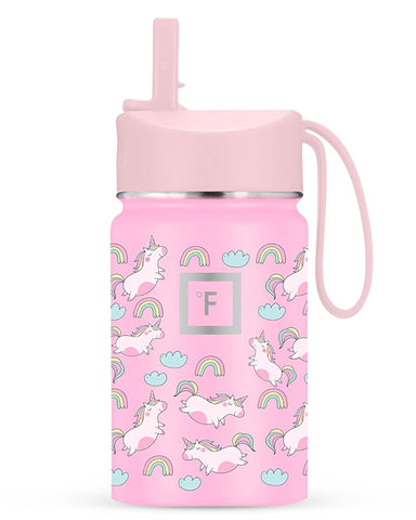 IRON °FLASK Kids Water Bottle Stardust Unicorns with straw lid for easy sipping