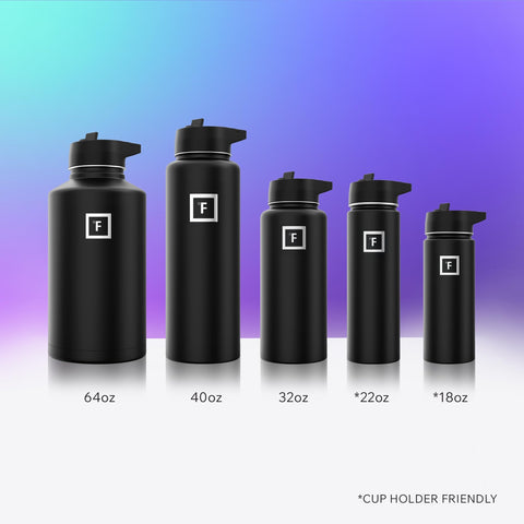 IRON °FLASK stainless steel lid adds durable sealing for outdoor use.