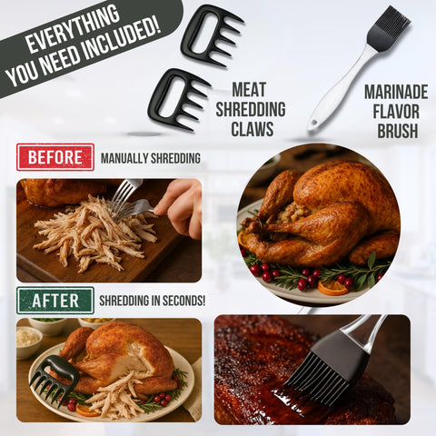 Iron Grillers meat shredder claws for easy, mess-free shredding after smoking.