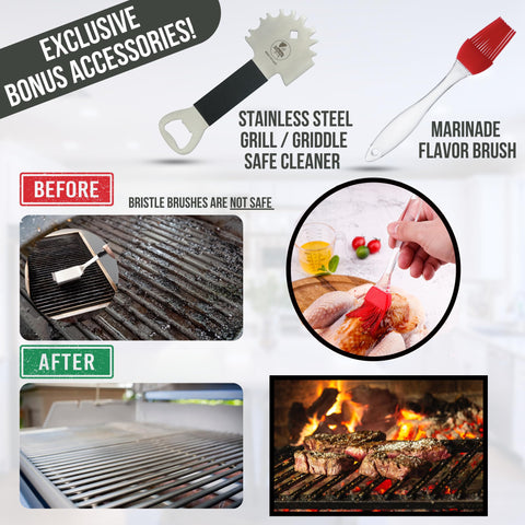 Iron Grillers stainless steel grill scraper for clean, flavorful grates.