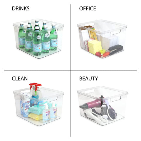 Isaac Jacobs clear bin in fridge organization keeps cheeses and jams easy to locate.