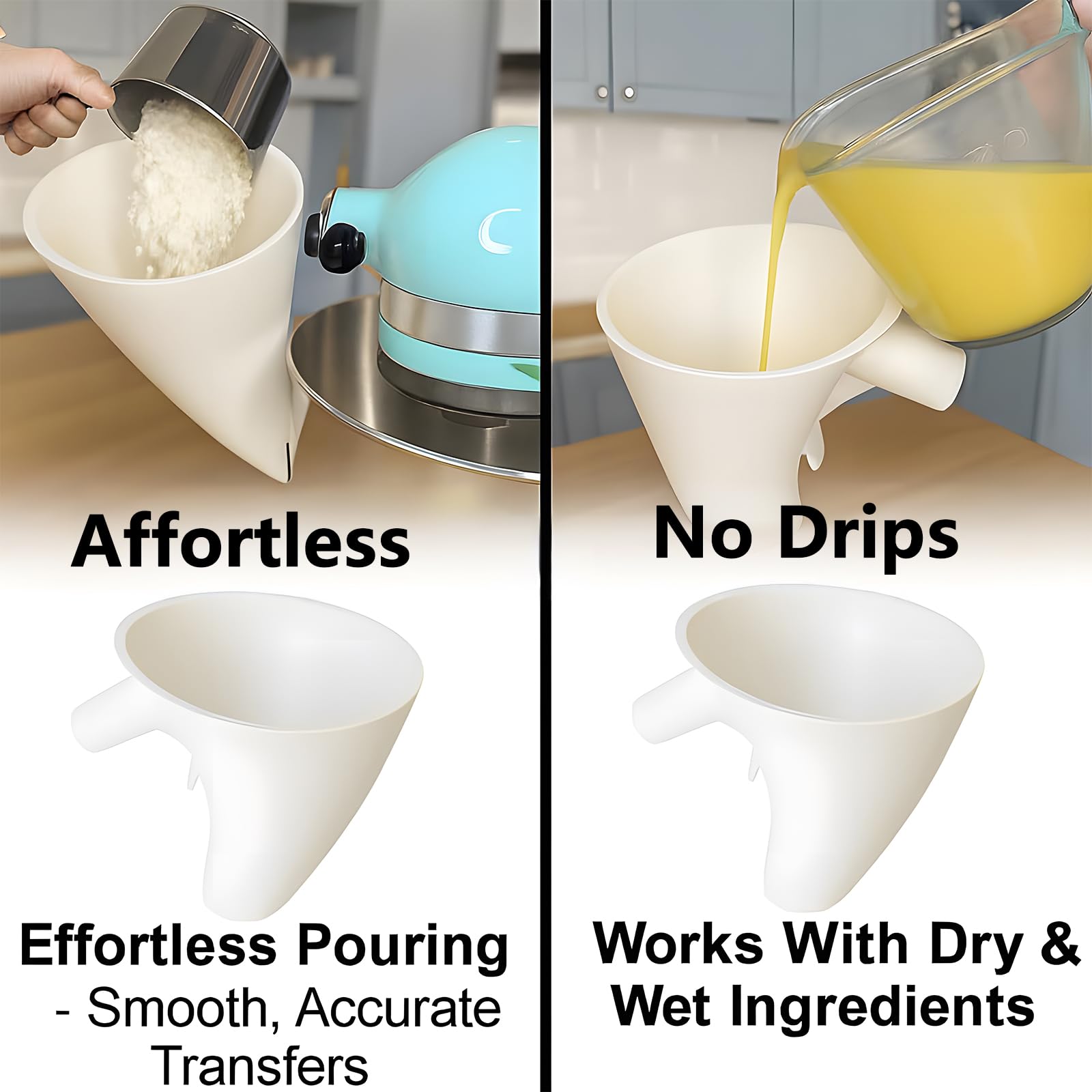 Lock-in-place design keeps the mixer steady during batter and eggs