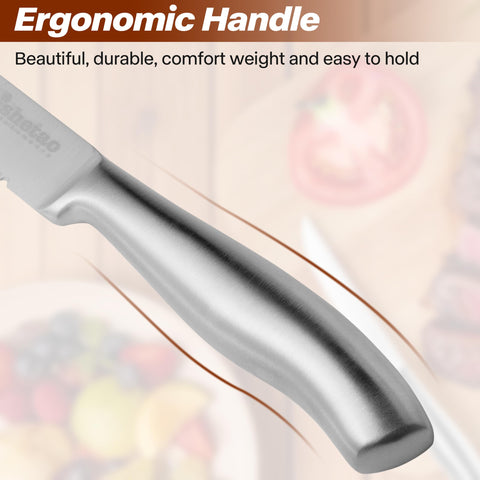 IsheTao 420J2 stainless steel blades resist rust and tarnish.