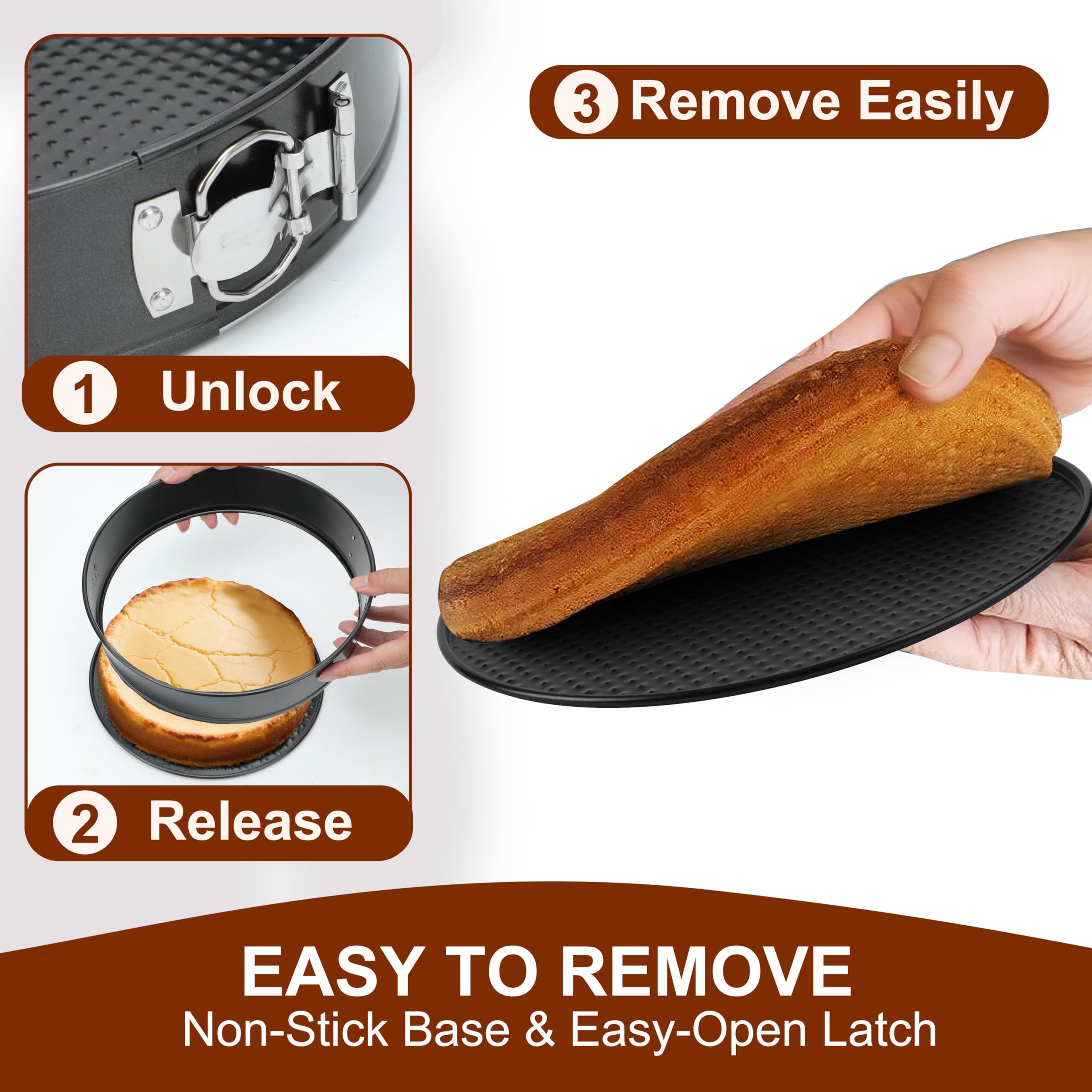 isheTao springform pan 9-inch versatile for layered desserts and pies.