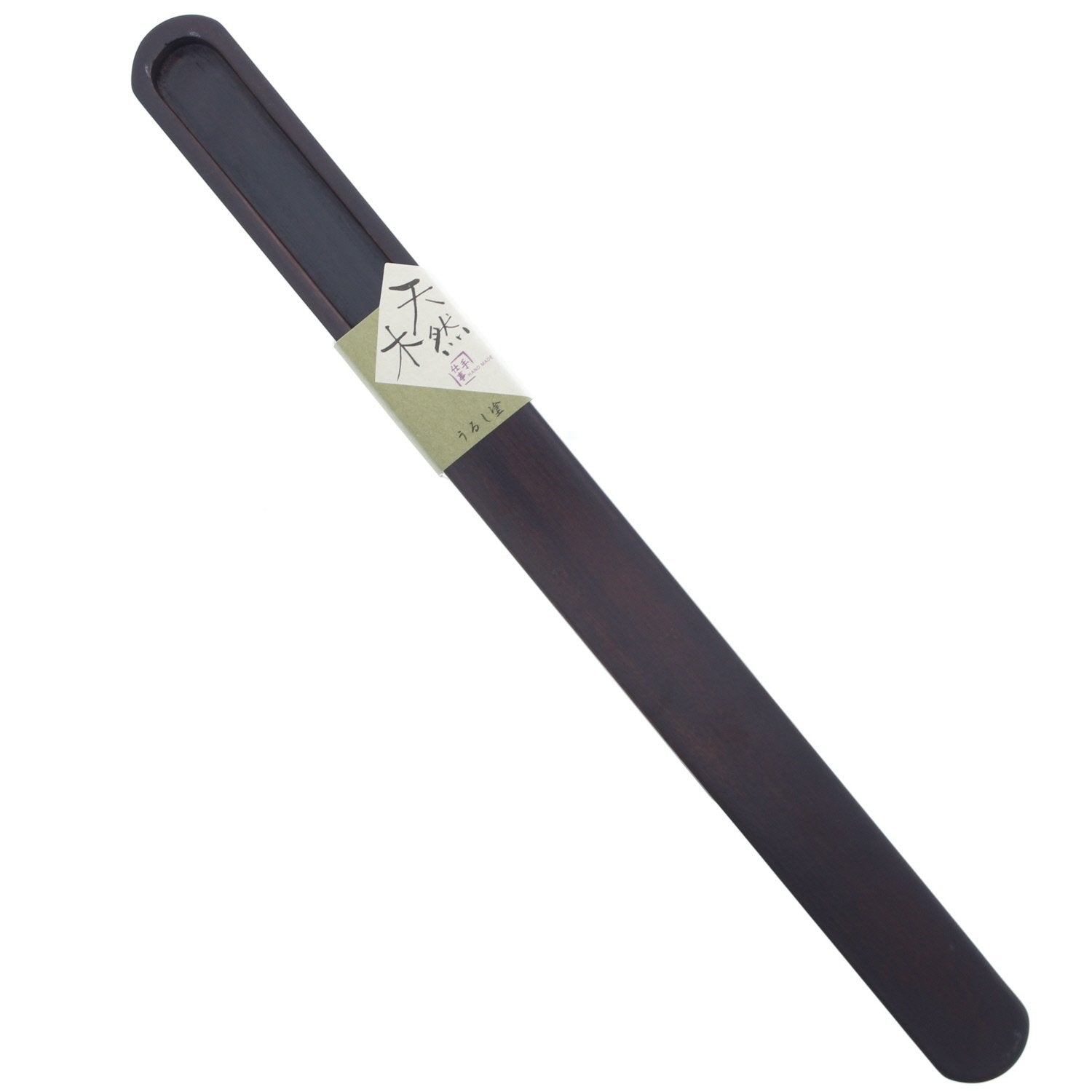 Ishida Daruma lacquer detail on wood highlights moisture-friendly finish.