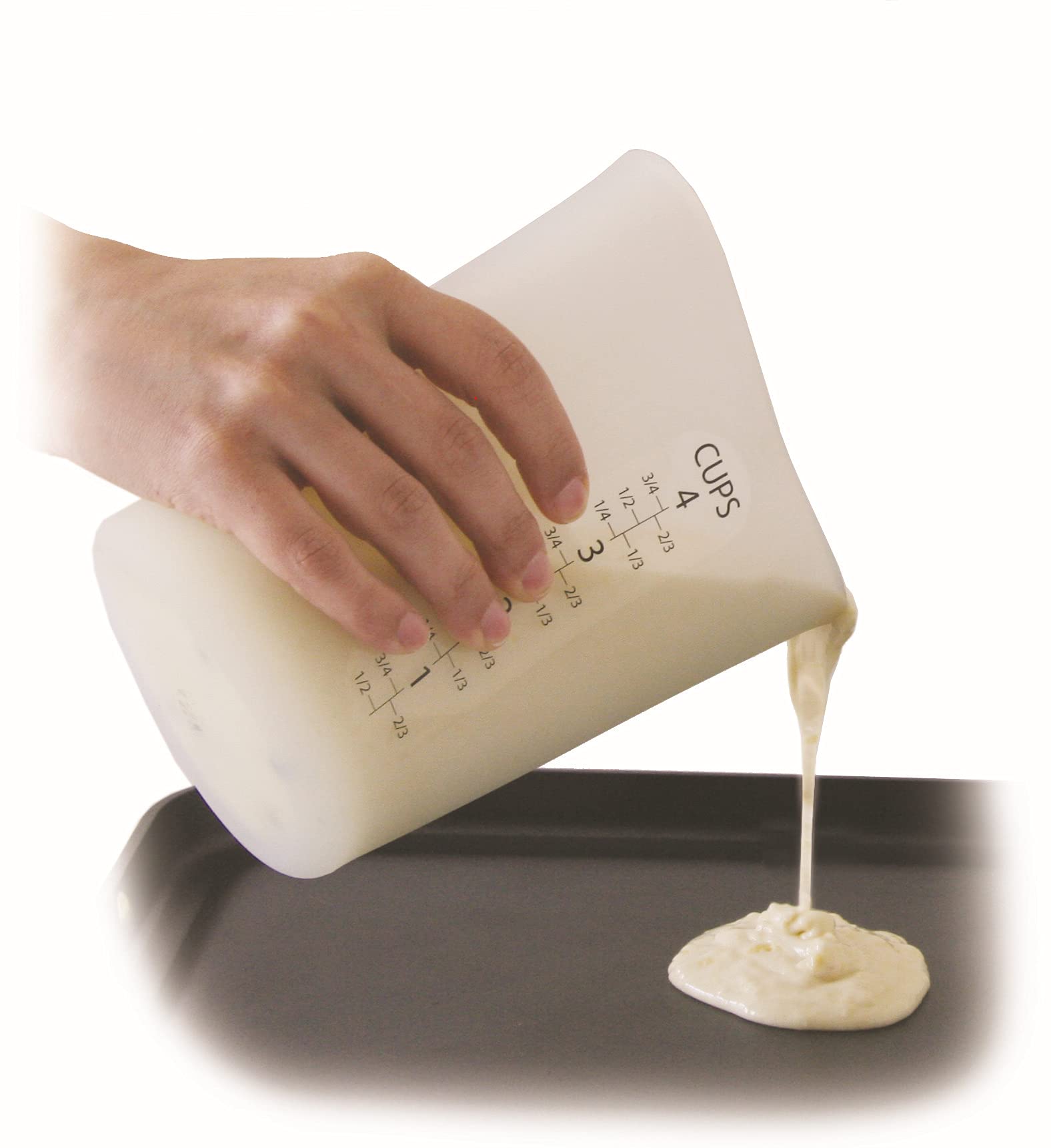 iSi Basics measuring cup silicone dishwasher-microwave-safe for easy cleanup.