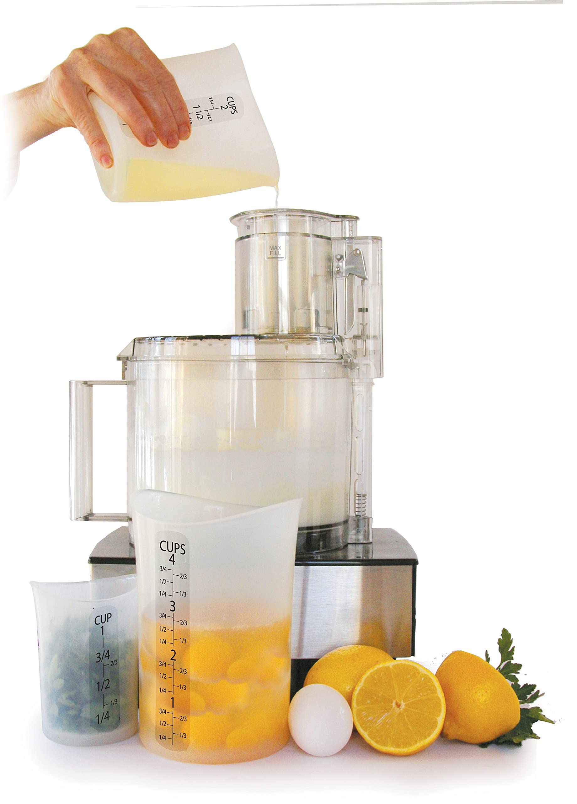 iSi Basics measuring cup silicone pour-spout for controlled pours.