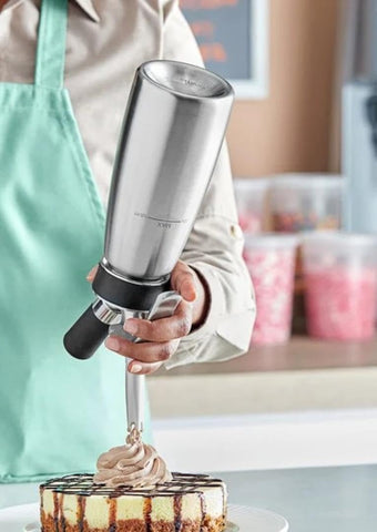 iSi North America Cream Profi Whip yields 4-5x more whipped cream per batch.
