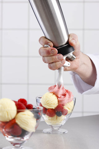 iSi North America Cream Profi Whip head and nozzle image shows removable valve for easy cleaning