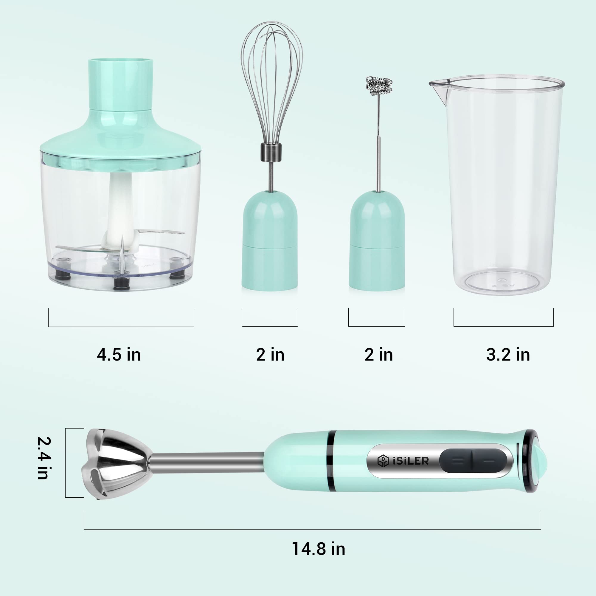 ISILER ergonomic non-slip grip enables comfortable blending during use.