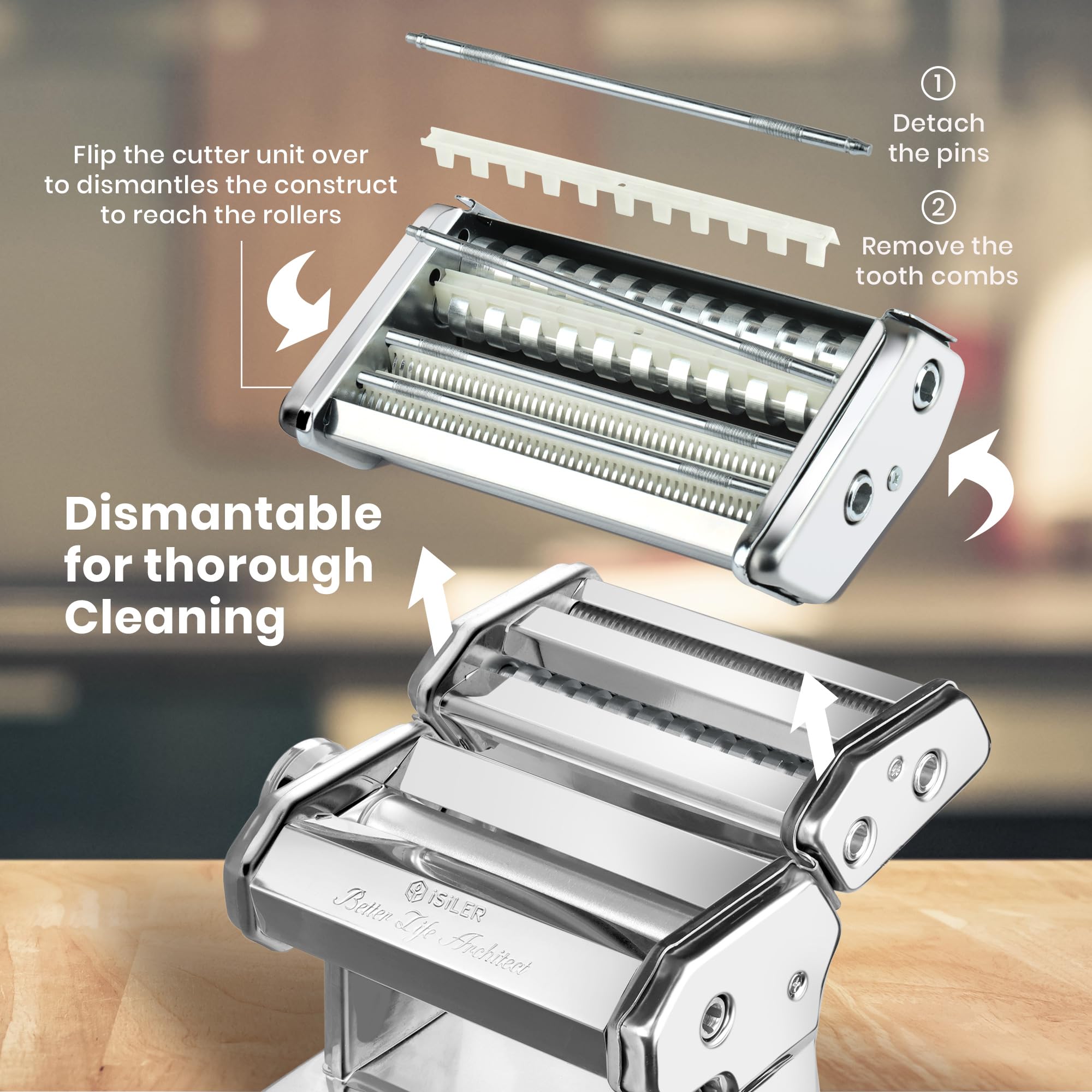 ISILER Pasta Maker helps make dumpling skins with precise sheets
