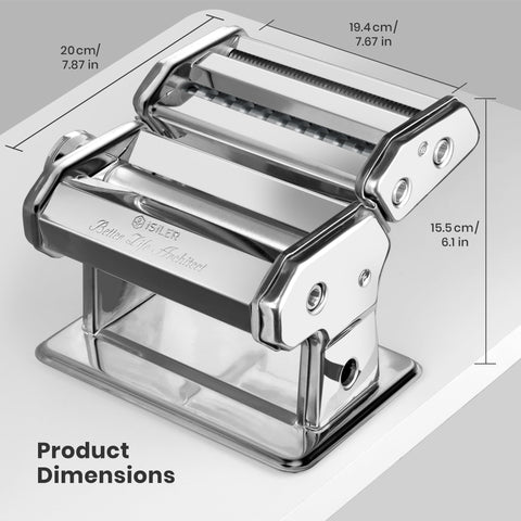 ISILER Pasta Maker cuts neat spaghetti sheets with consistent width