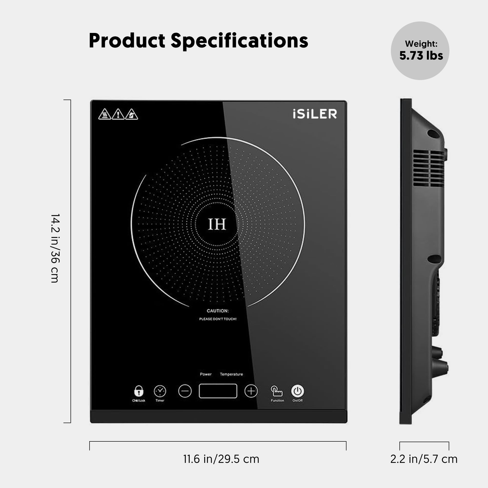 ISILER wide pan compatibility from 3.9 to 8.6 inches for versatile use