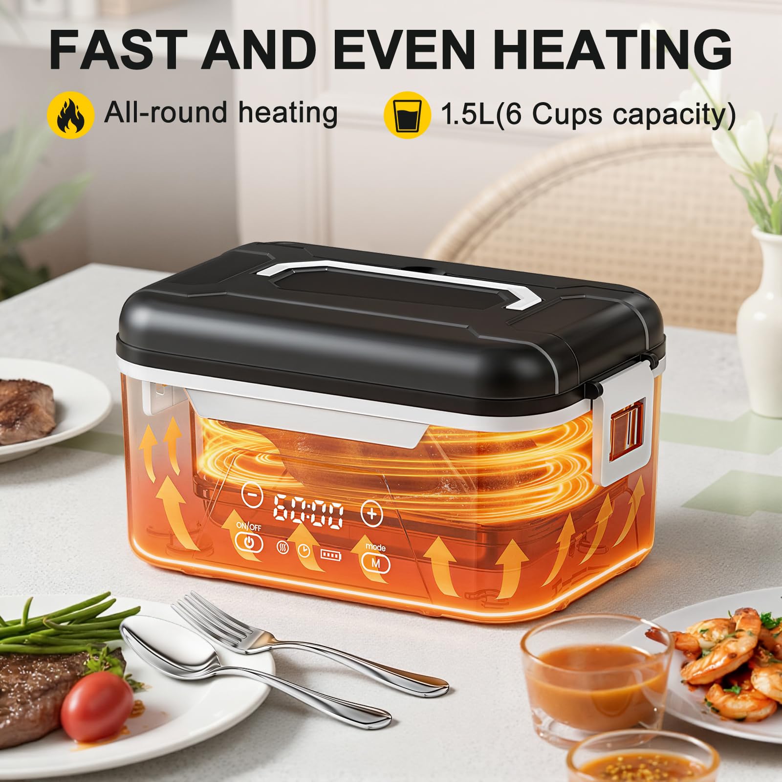 ISNIKA 1.5L capacity matches multiple servings for convenient travel meals.