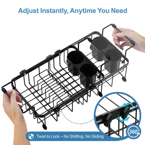 iSPECLE compact-dish-rack-with-utensil-holder keeping utensils organized while drying.