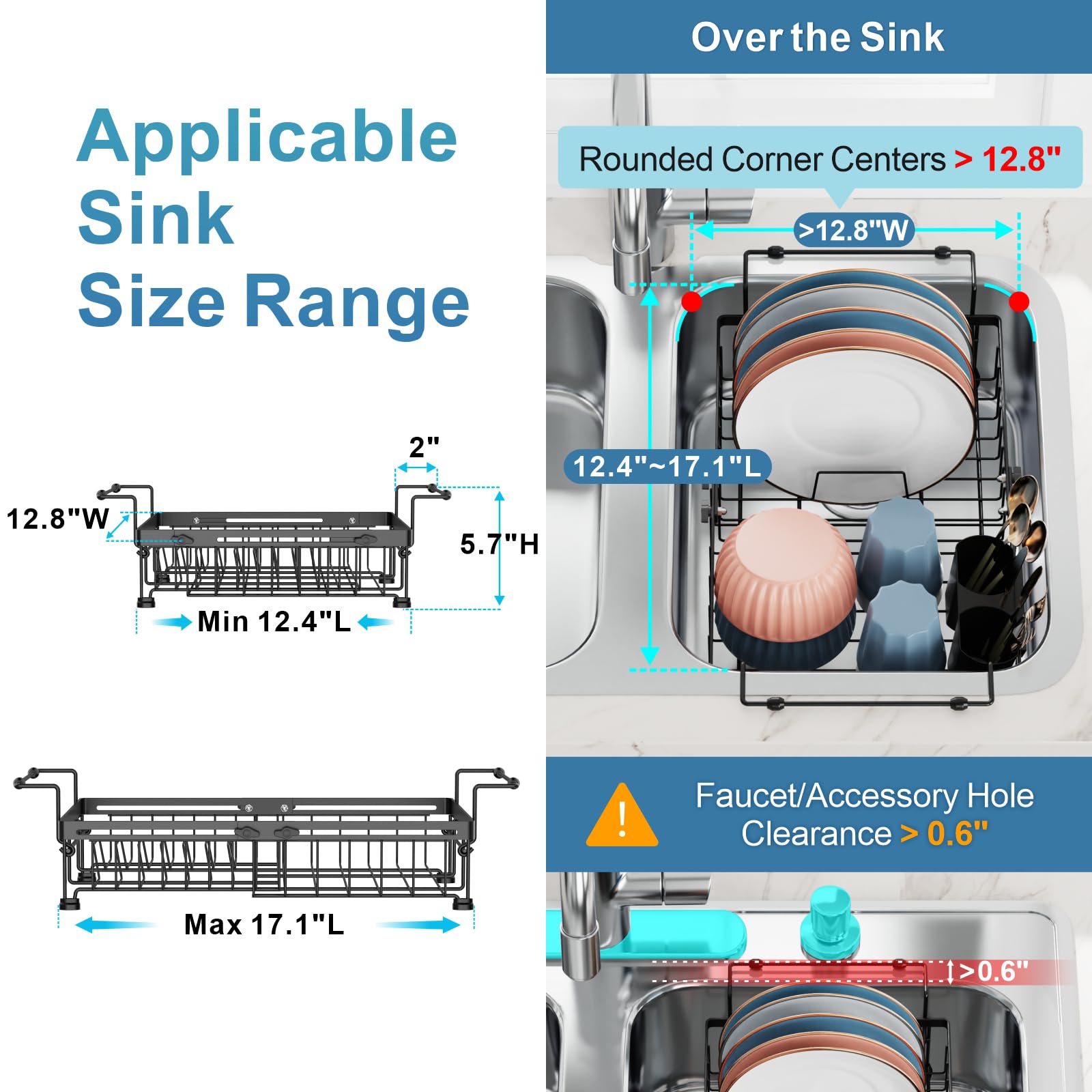 iSPECLE Expandable In-Sink Rack mounted over the sink for compact drying
