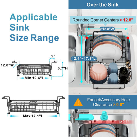 iSPECLE Expandable In-Sink Rack mounted over the sink for compact drying