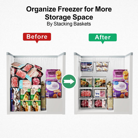 ispecle freezer bins hold up to 33 lbs with clear visibility of contents