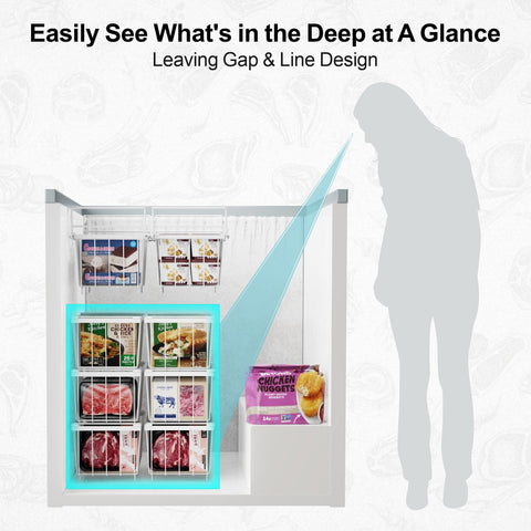 ispecle freezer bins bottom bin view highlights accessibility of stored items