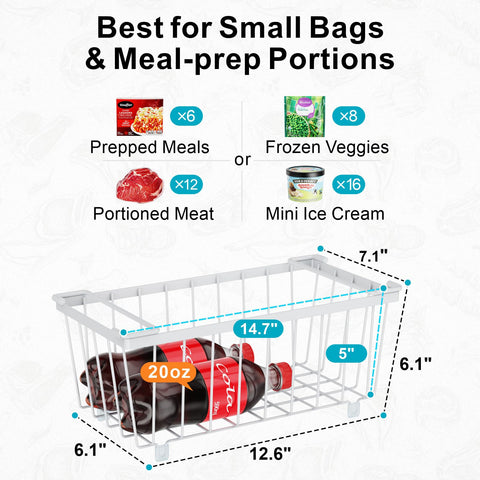 ISPECLE freezer bins open-frame ventilation promotes air circulation for freshness