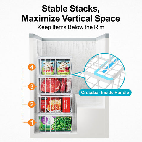 iSPECLE bins organize meat, fish, vegetables, and meals for efficiency.