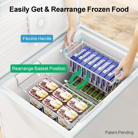 ispecle freezer bins sorted meats and vegetables maintain orderly freezer sections