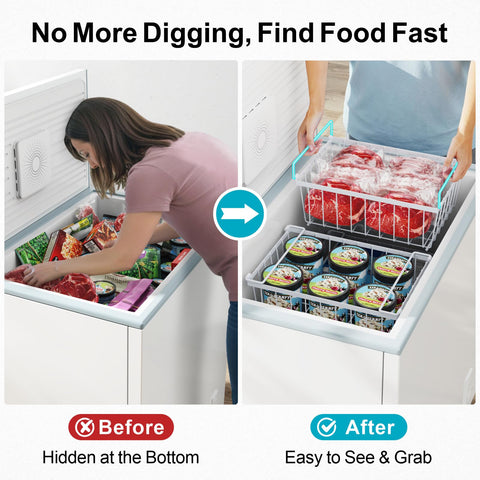 iSPECLE freezer bins top view highlights compact, accessible organization.