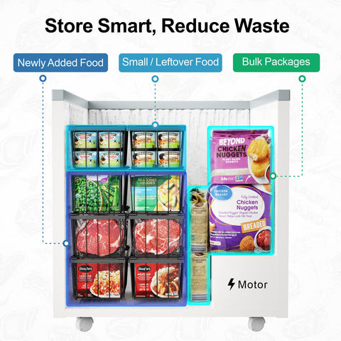 iSPECLE 7 cu ft fit ensures stable organization in small chest freezers.