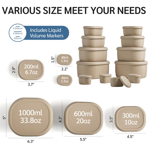 ISSEVE 6.7 oz compact silicone container for snacks and dips