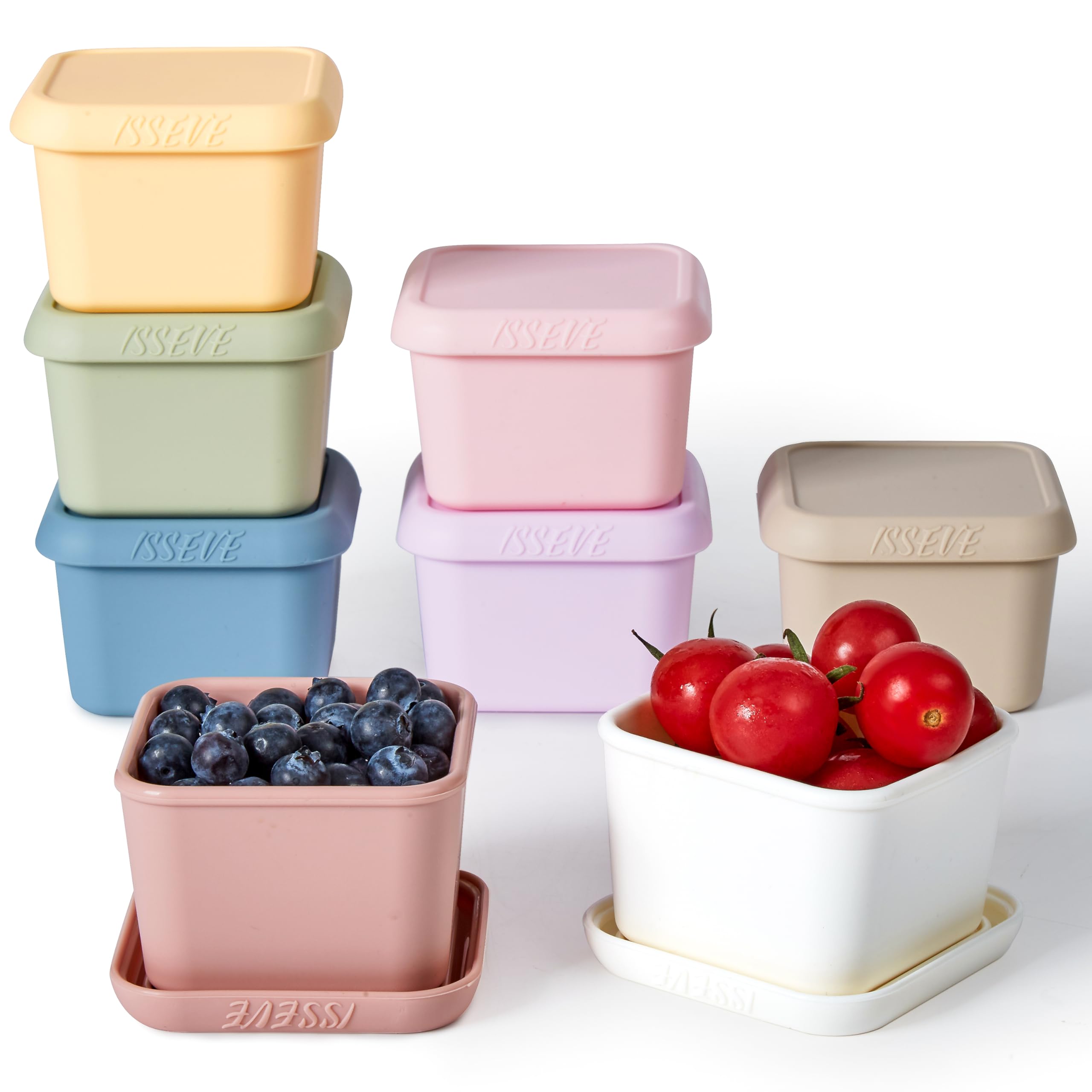 ISSEVE 8Pack snack containers show compact packaging for easy on-the-go snacks