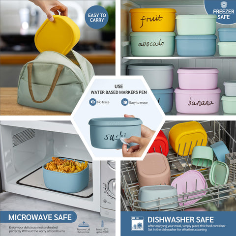ISSEVE freezer-safe and dishwasher-safe silicone storage for versatile use.