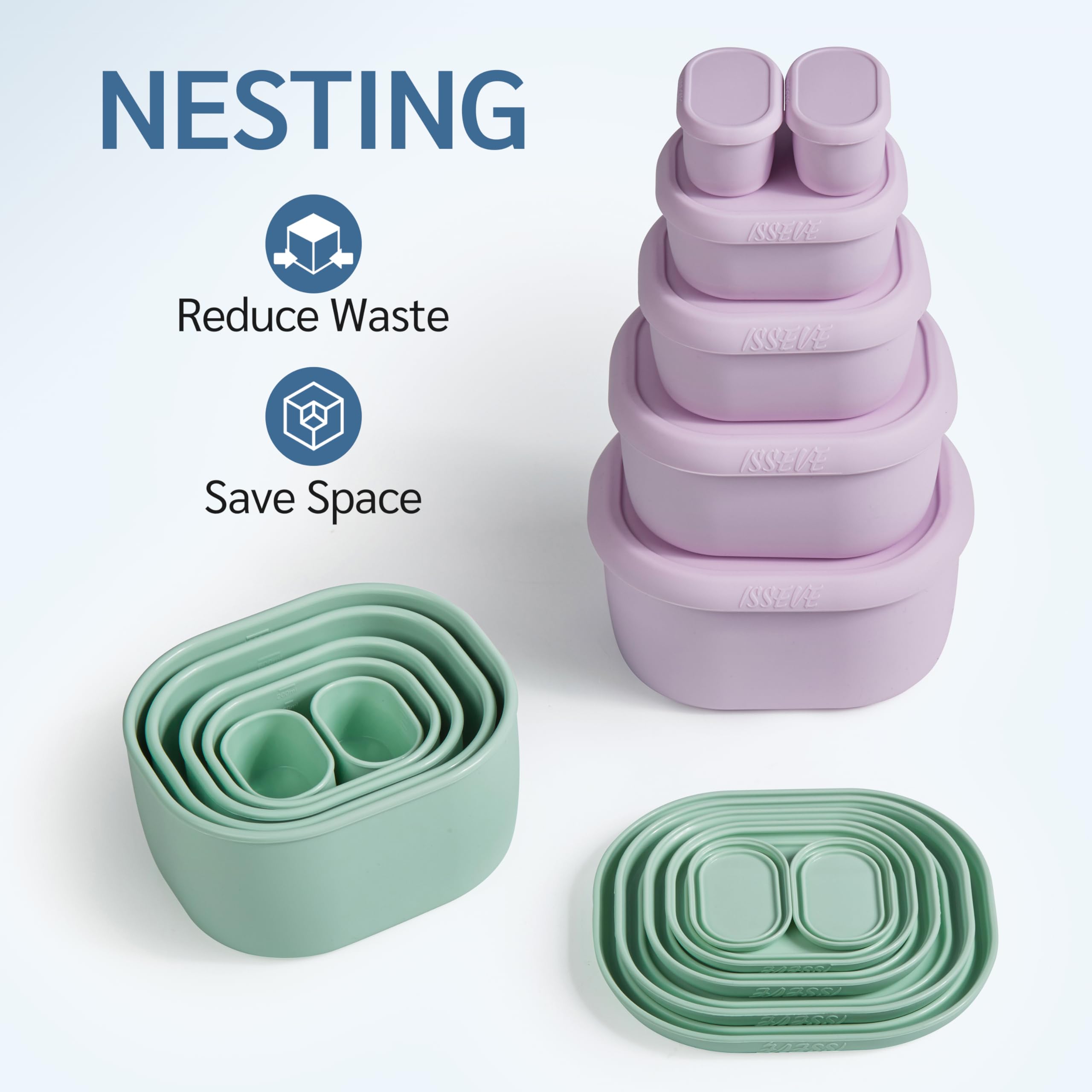 ISSEVE 10oz container with lid for snacks and portion control