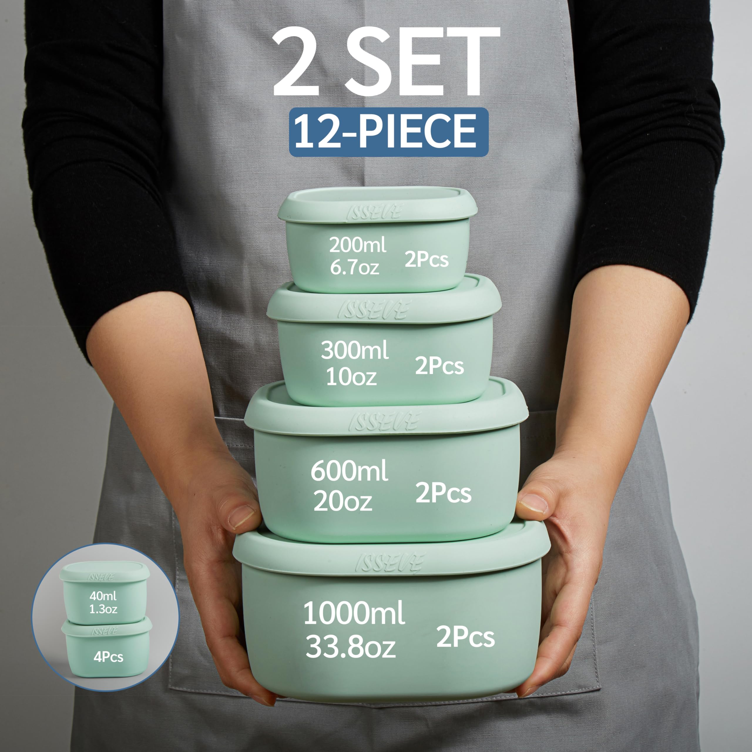 ISSEVE 20oz container with lid ideal for leftovers and lunches