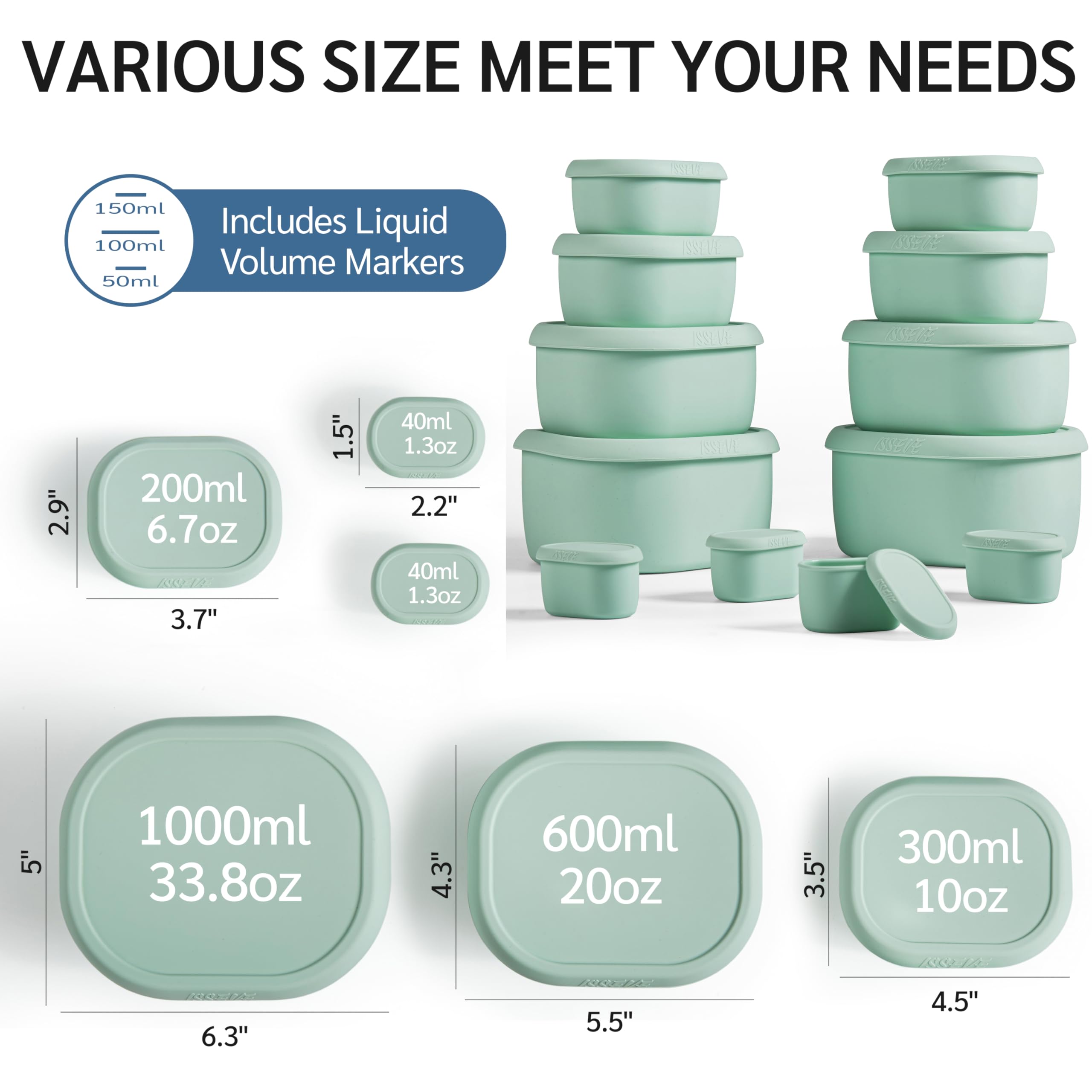 ISSEVE 6.7oz container with lid suited for sauces and dips