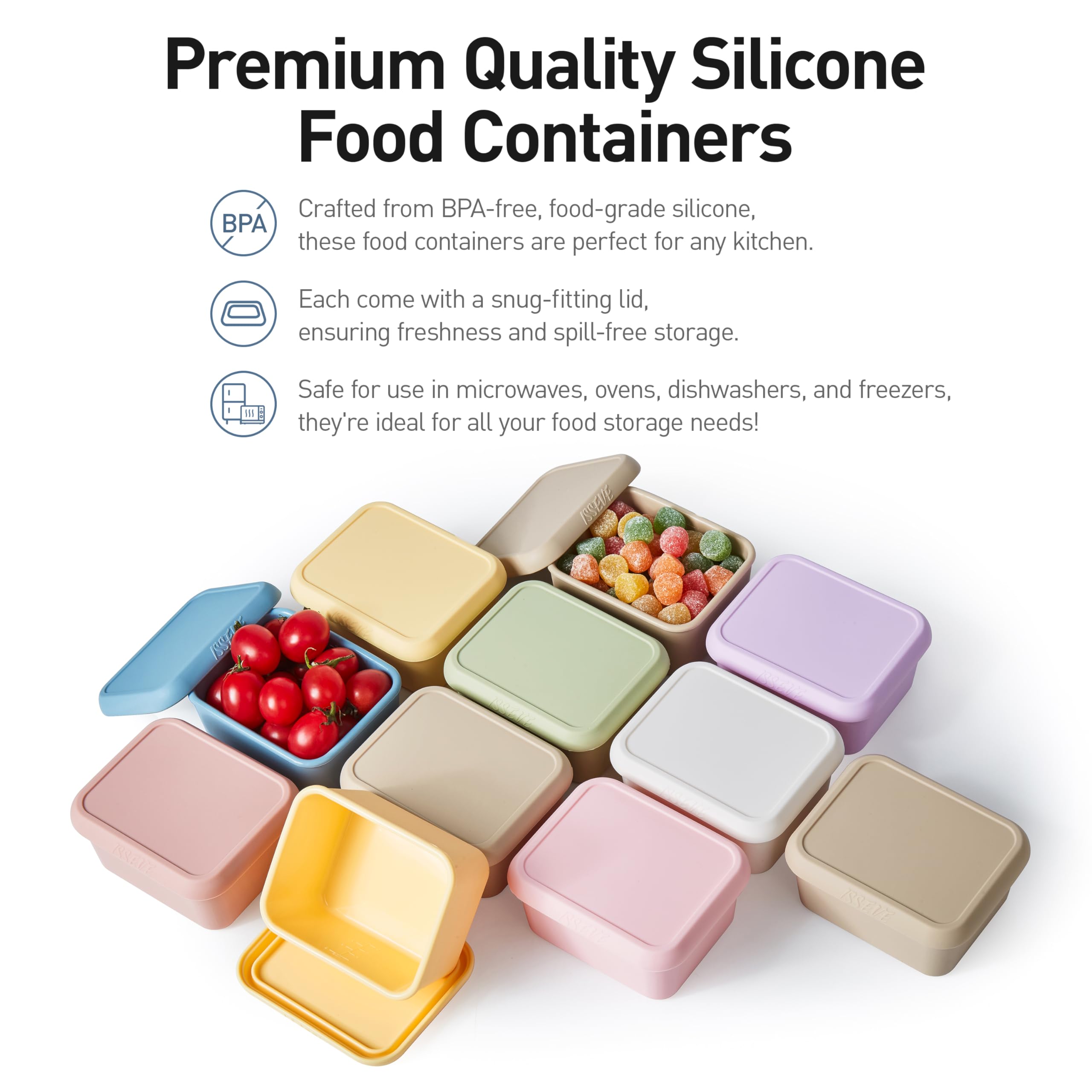 ISSEVE Compact lunch container with lid perfect for travel and on-the-go snacks