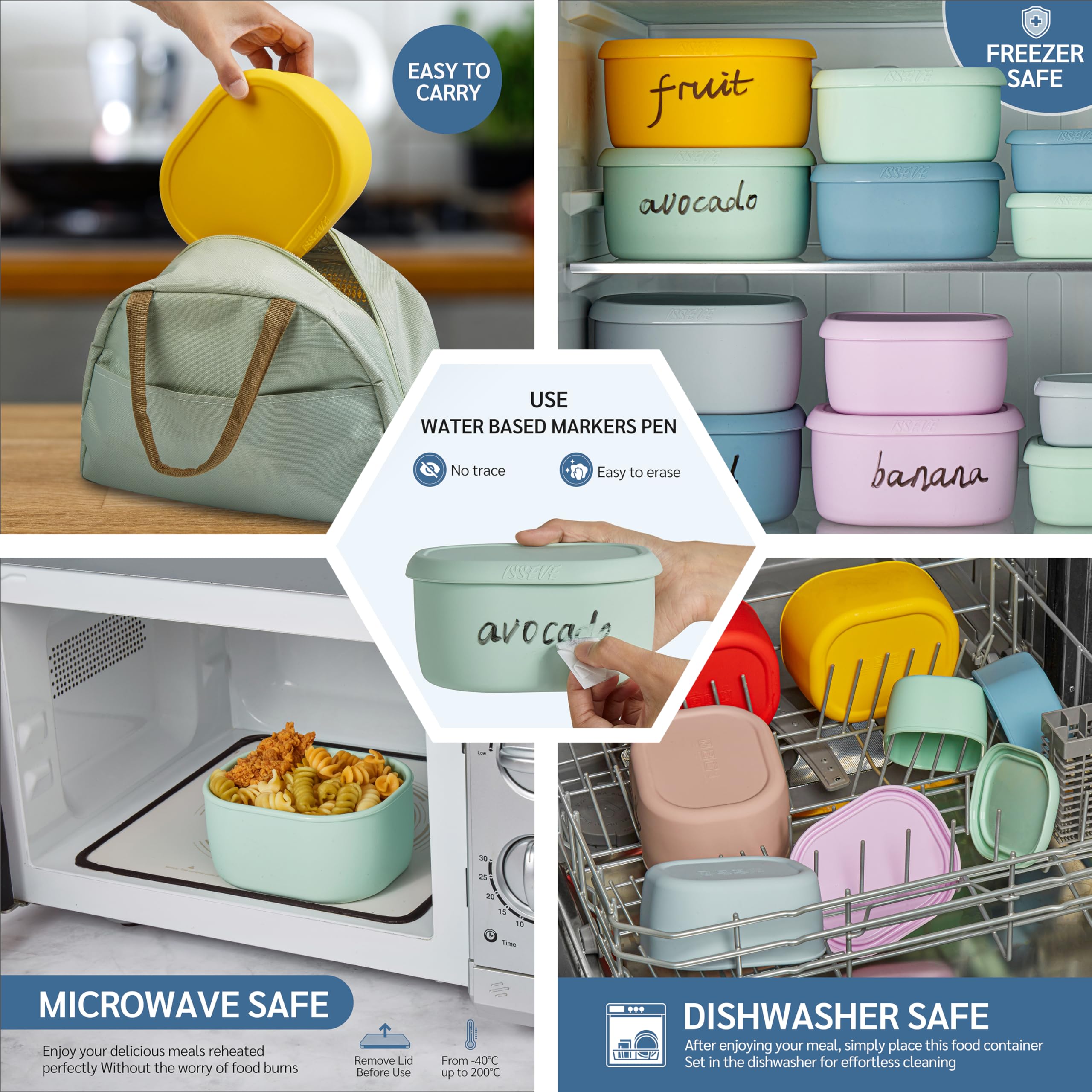 ISSEVE leakproof silicone lid demonstrating secure seal for on-the-go