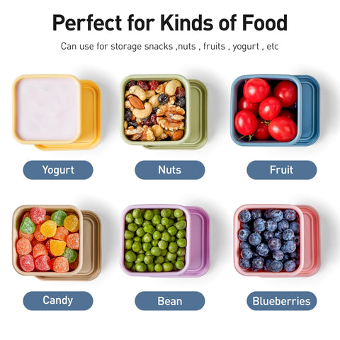 ISSEVE silicone snack container with open lid showing flexible durable silicone