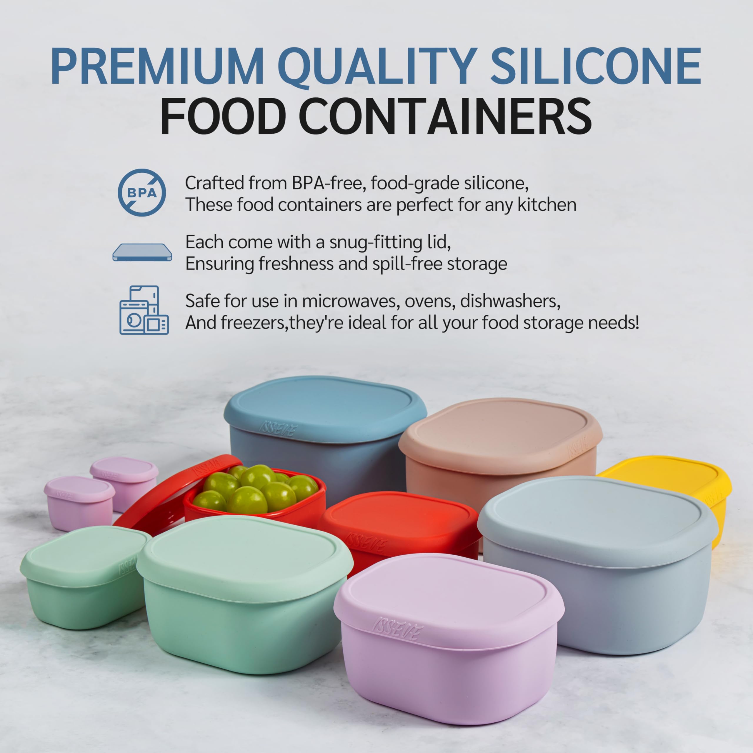ISSEVE snack and lunch prep containers for on-the-go meals.
