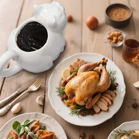 ISTOOLL hand-painted white porcelain boat adds a subtle decorative touch to meals.