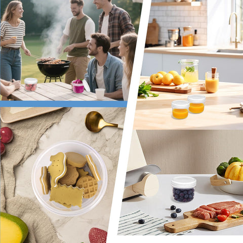 ISUSSER containers with flat-top lids for stable stacking and easy storage