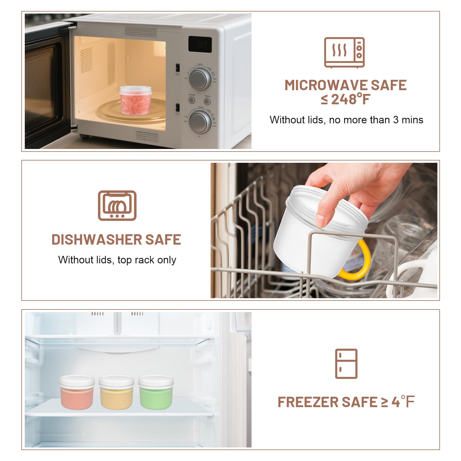 ISUSSER sauce and condiment jars for compact fridge storage