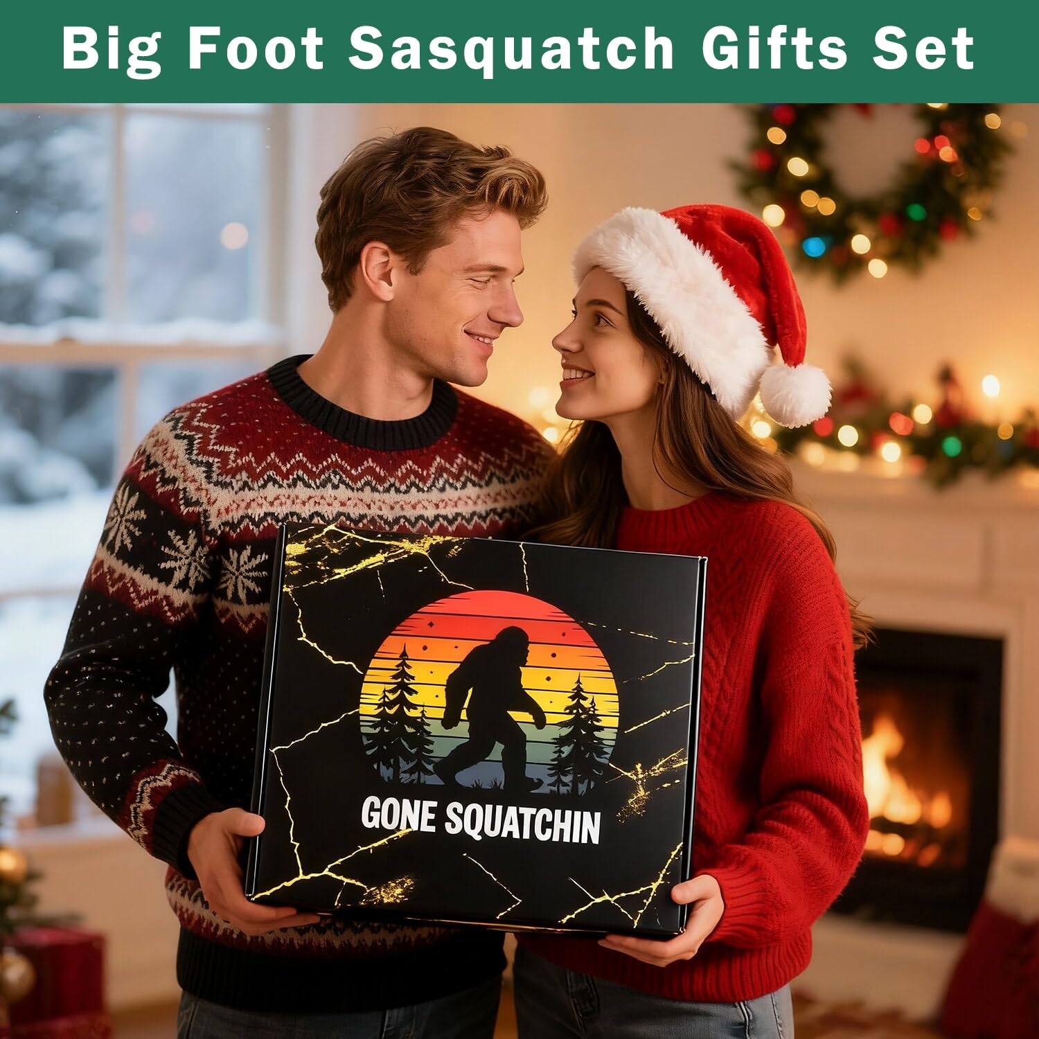 Ithmahco premium gift box with retro sunset and Bigfoot silhouette.