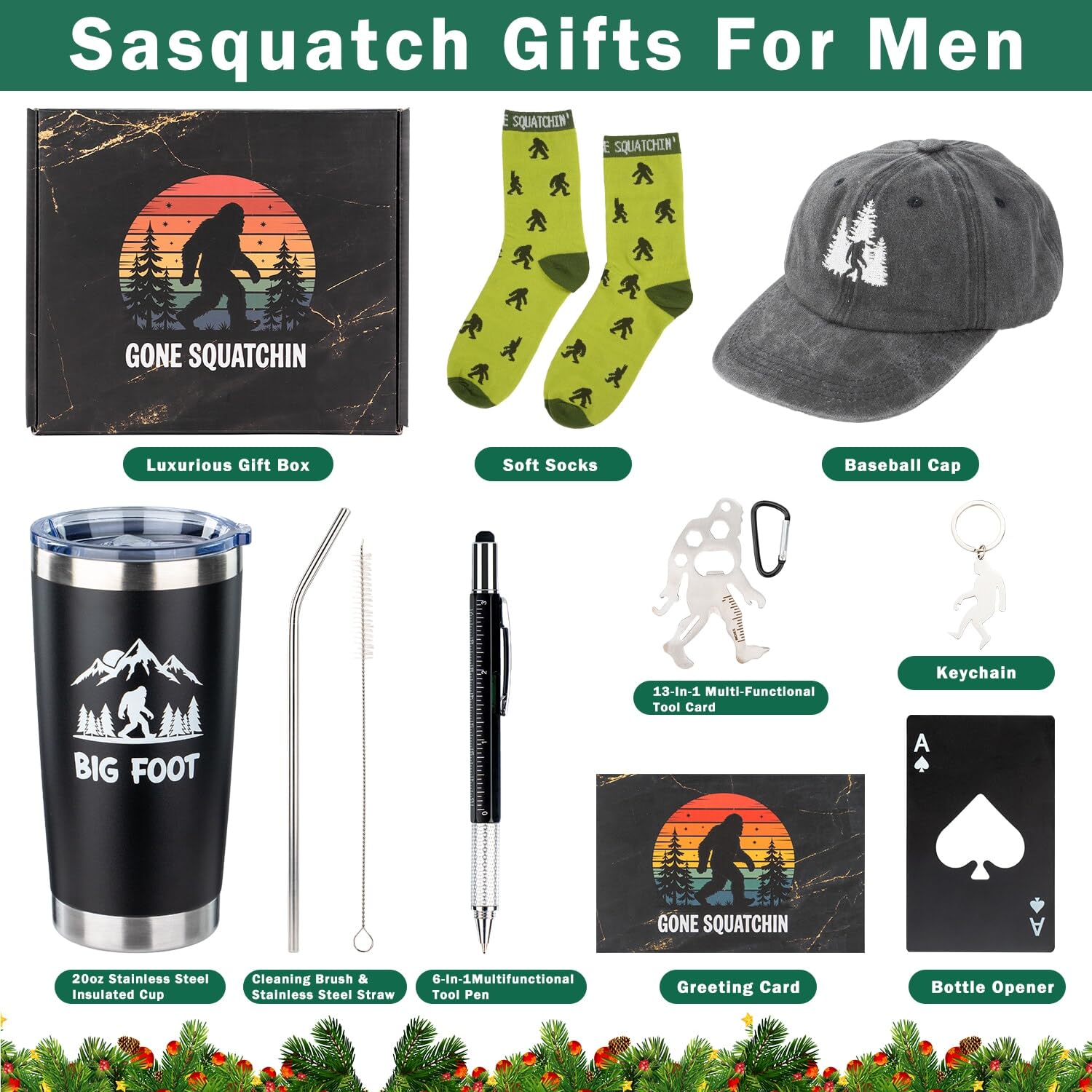 Ithmahco Bigfoot socks and cap for comfortable outdoor wear on camping trips.